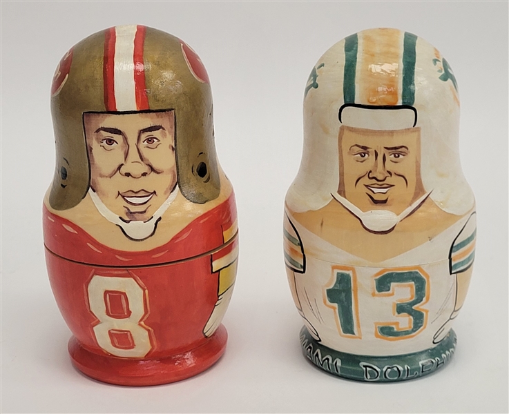 Lot of 2 San Francisco 49ers & Miami Dolphins Nesting Dolls