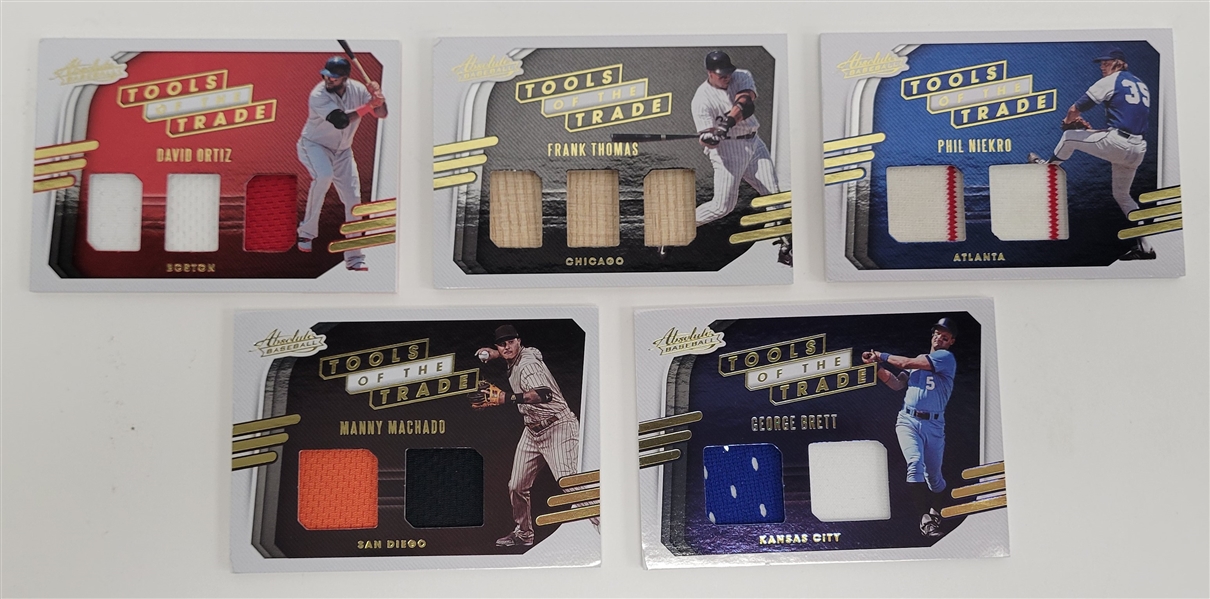 Lot of (5) Baseball 2021 Panini Tools of the Trade Stars & Hall of Famers Patch Cards