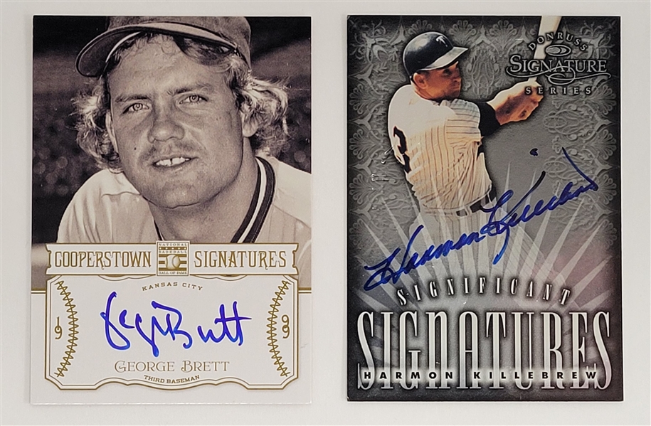 Lot of 2 George Brett & Harmon Killebrew Autographed Limited Edition Cards