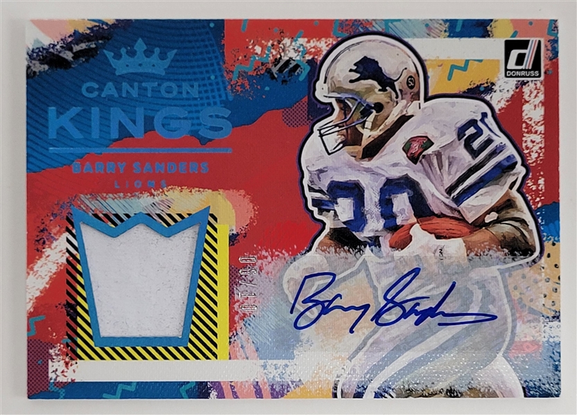 Barry Sanders Autographed 2021 Panini Canton Kings Patch Card LE #6/10