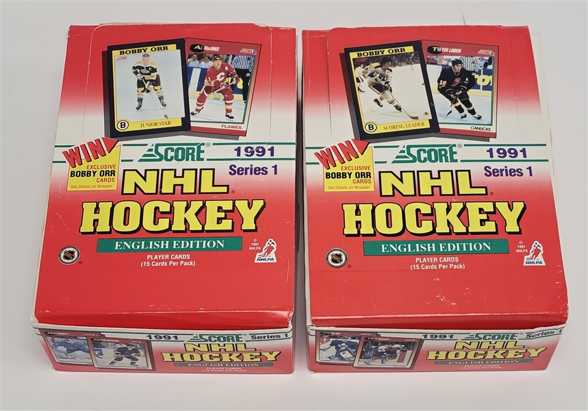 Lot of (2) 1991 Score Hockey Series 1 Wax Boxes