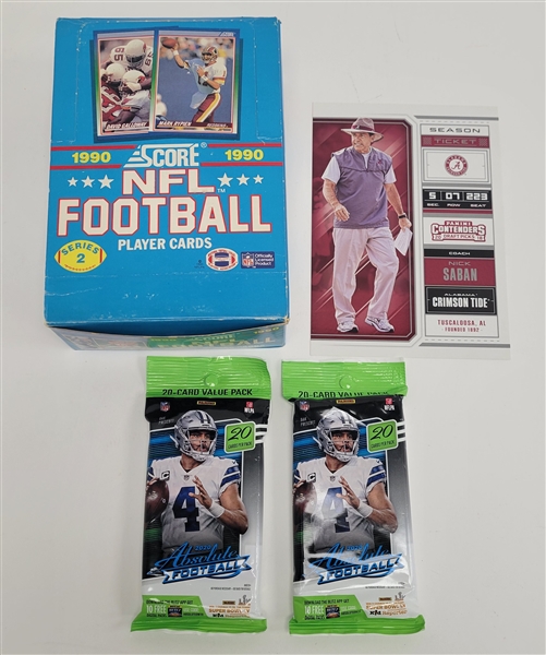 Miscellaneous Football Card Collection w/ Unopened 2020 Absolute Football Value Packs