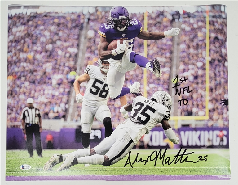 Lot of 19 Alexander Mattison Autographed & Inscribed Minnesota Vikings 16x20 Photos Beckett