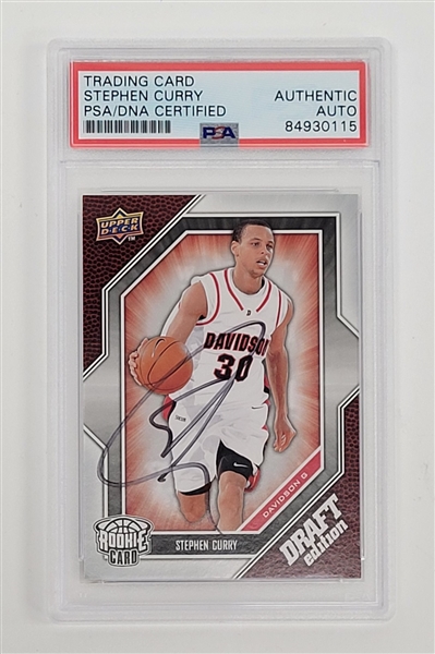 Stephen Curry Autographed 2009-10 Upper Deck Draft Edition #34 Rookie Card PSA/DNA