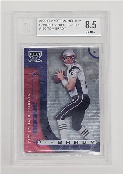 Tom Brady 2000 Playoff Momentum #180 Graded Series 1 of 175 Rookie Card LE #34/750 BGS 8.5 *RARE*