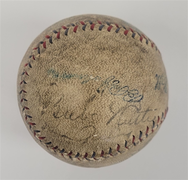 1927 New York Yankees Murderers Row Team Signed Baseball w/ 7 Signatures Including Ruth & Gehrig PSA/DNA LOA