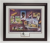 Hank Aaron Autographed & Framed 1993 Milwaukee Braves Lithograph PP #33/44 *From Aarons Personal Collection*