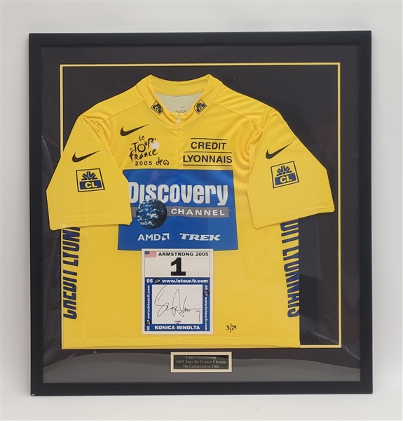 Lance Armstrong Autographed & Framed 2005 Tour de France Racing Jersey LE #3/24 PSA/DNA