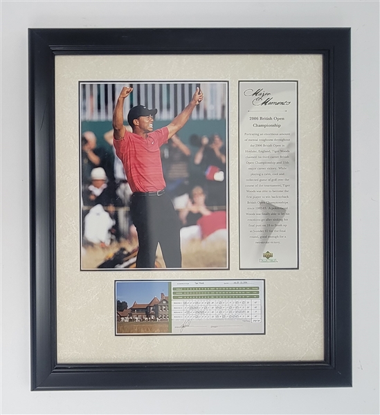 Tiger Woods Framed 2006 British Open Championship Upper Deck Display