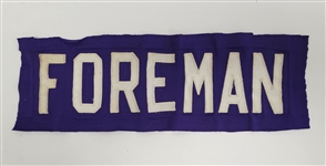 Vintage Chuck Foreman Minnesota Vikings Game Used Jersey Nameplate