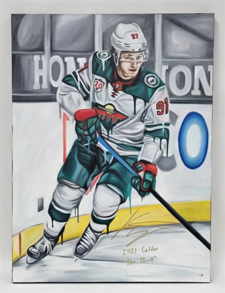 Kirill Kaprizov Autographed & Inscribed Original Ben Labuzzetta 30x40 Canvas Painting Beckett