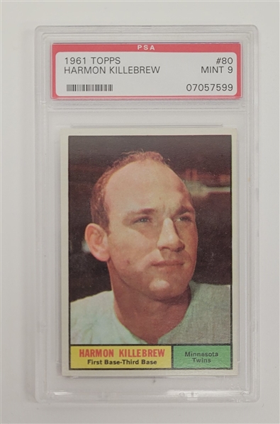 Harmon Killebrew 1961 Topps #80 Card PSA 9