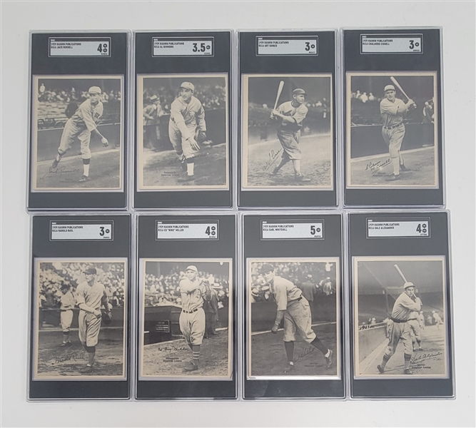 Lot of (8) 1929 Kashin Publications R316 Baseball Cards SGC Graded