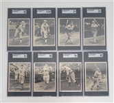 Lot of (8) 1929 Kashin Publications R316 Baseball Cards SGC Graded