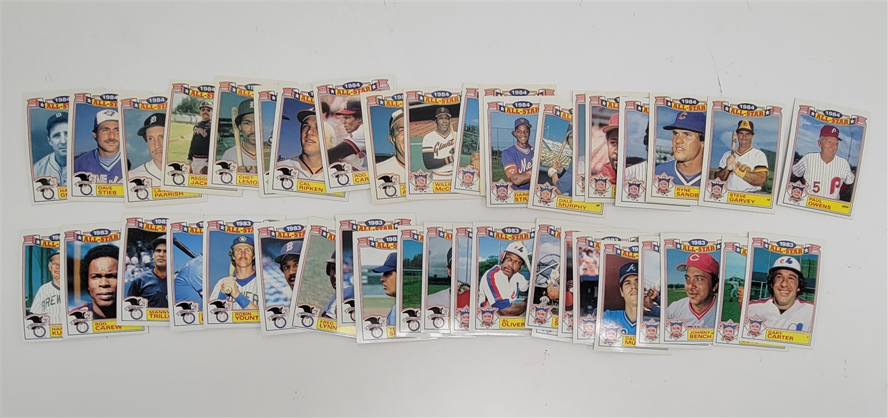 Lot of (2) 1984 & 1985 Topps Baseball 1983 & 1984 All-Star Complete Sets