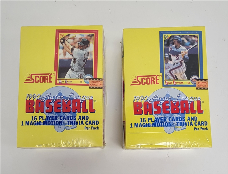 Lot of 2 Factory Sealed 1990 Score Baseball Card Boxes