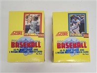 Lot of 2 Factory Sealed 1990 Score Baseball Card Boxes