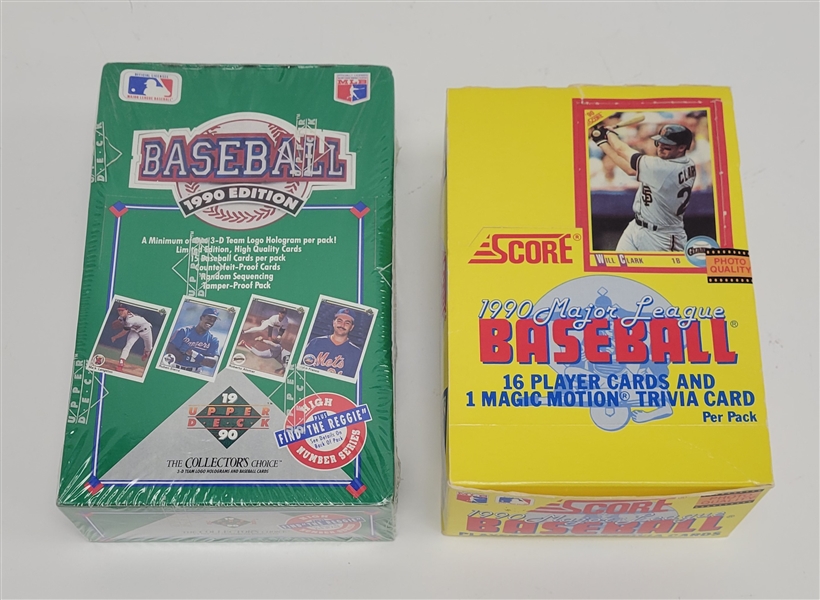 Lot of (2) 1990 Baseball Card Boxes *1 Factory Sealed*