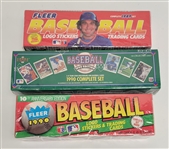 Lot of 3 Factory Sealed 1989 & 1990 Fleer & Upper Deck Baseball Complete Sets