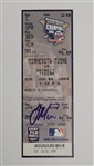 Joe Mauer Autographed First Career HR Ticket Beckett