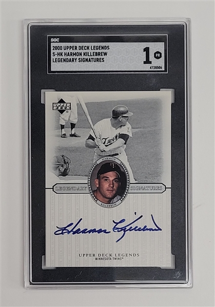 Harmon Killebrew 2000 Upper Deck Legends Legendary Signatures Card SGC 1