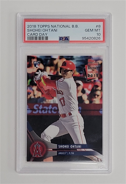 Shohei Ohtani 2018 Topps National Baseball Card Day #8 Rookie Card PSA 10