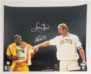 Larry Bird & Magic Johnson Dual Autographed 16x20 Photo Beckett