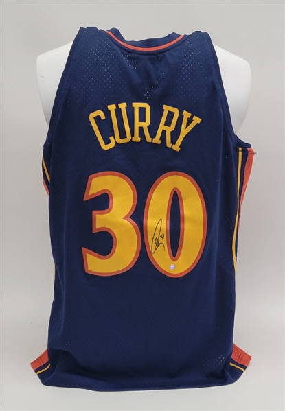 Steph Curry Autographed 2009-10 Golden State Warriors Mitchell & Ness HWC Swingman Rookie Jersey Steiner