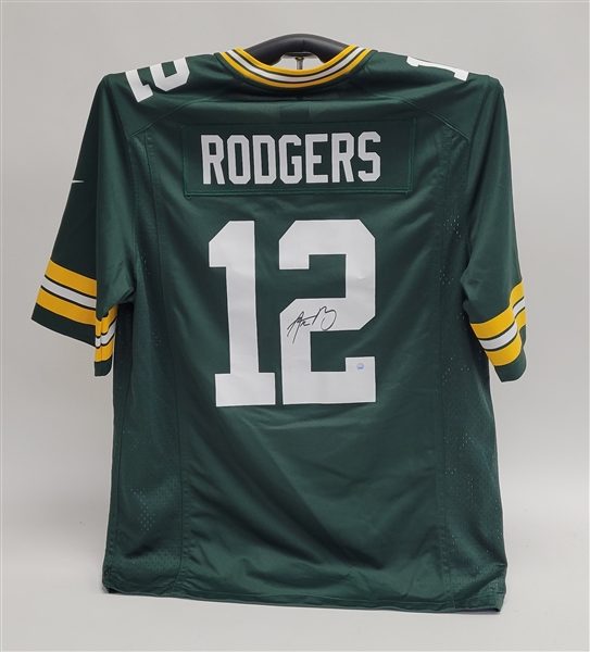 Aaron Rodgers Autographed Green Bay Packers Jersey Steiner