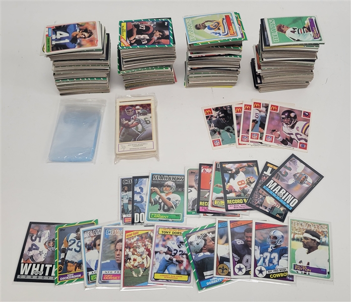 Large Collection of 1980s Football Cards w/ Stars & Hall of Famers