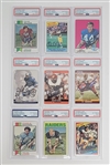 Lot of (9) Football Hall of Famer Autographed Cards PSA/DNA Slabbed