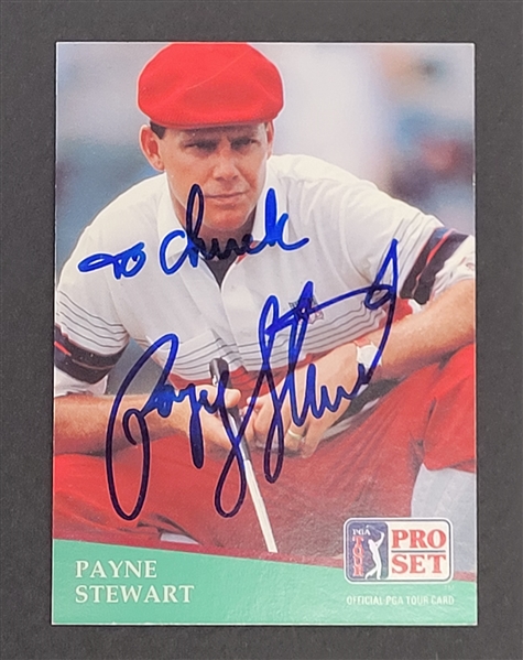 Payne Stewart Autographed 1991 Pro Set Golf Card w/ Beckett LOA