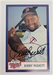 Kirby Puckett Autographed Minnesota Twins Postcard w/ Beckett LOA