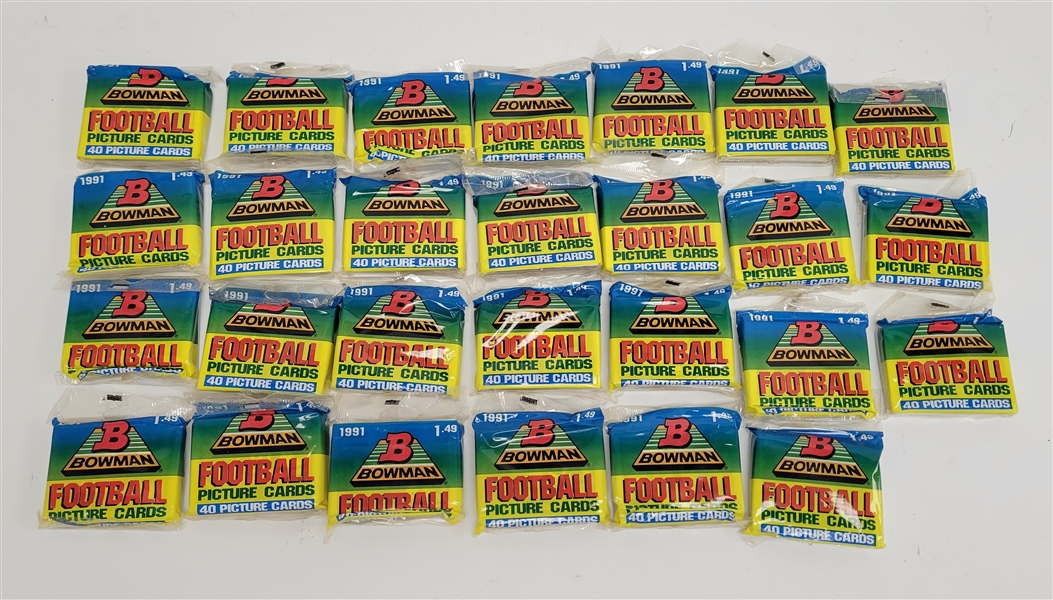 Lot of 27 Unopened 1991 Bowman Football 40-Card Packs