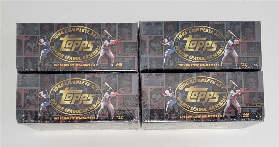 Lot of (4) Factory Sealed 1996 Topps Baseball Complete Sets