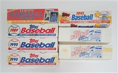 Lot of (7) Factory Sealed 1988-1992 Topps Baseball Complete Sets