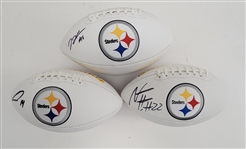 Lot of 3 Najee Harris, George Pickens, & Diontae Johnson Autographed Pittsburgh Steelers Footballs JSA & Fanatics