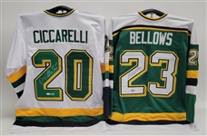 Lot of 2 Dino Ciccarelli & Brian Bellows Autographed Custom Jerseys Beckett