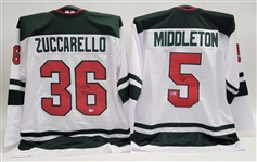 Lot of 2 Mats Zuccarello & Jake Middleton Autographed Custom Jerseys Beckett