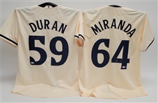 Lot of 2 Jhoan Duran & Jose Miranda Autographed Custom Jerseys Beckett