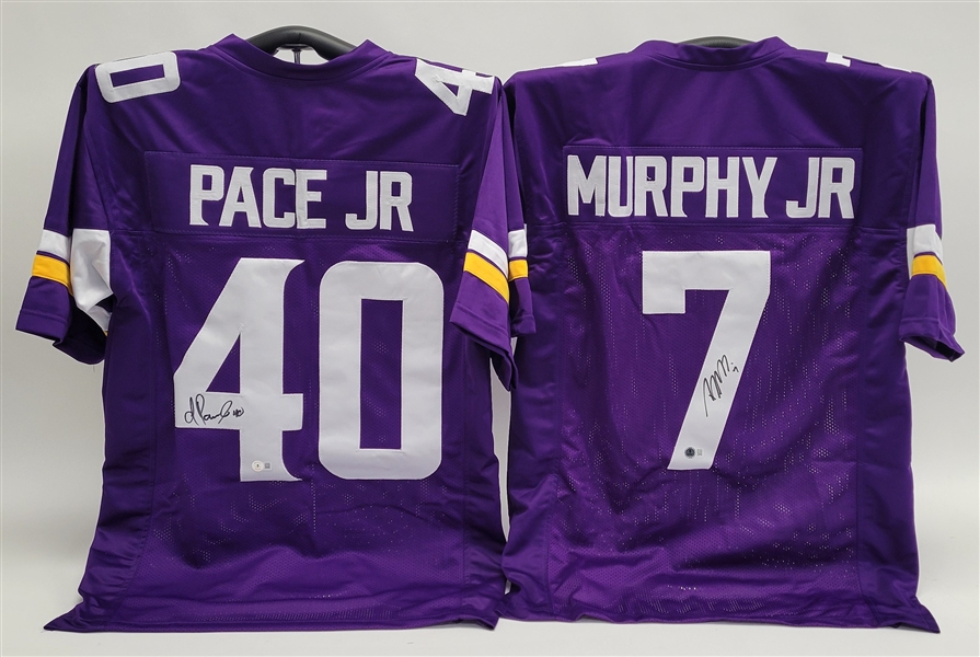 Lot of 2 Byron Murphy Jr. & Ivan Pace Jr. Autographed Custom Jerseys Beckett