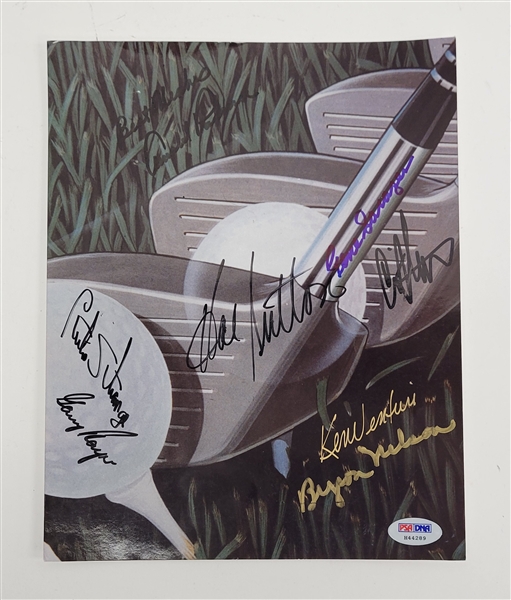 Multi-Signed Golf Greats 8x10 Photo w/ 8 Signatures Including Arnold Palmer PSA/DNA LOA