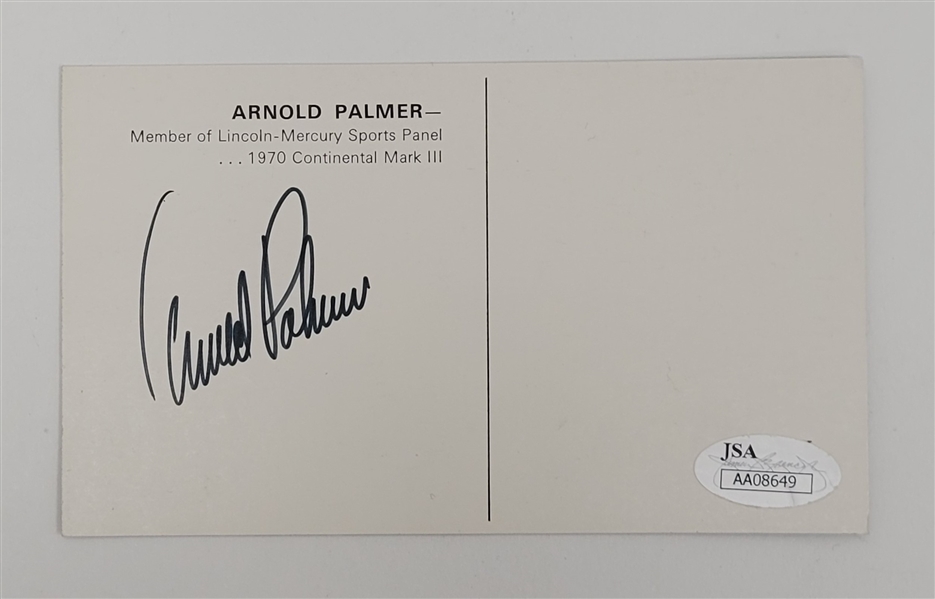 Arnold Palmer Autographed Postcard JSA