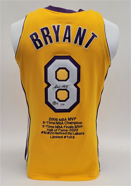 Kobe Bryant Autographed 1999-00 Los Angeles Lakers Mitchell & Ness NBA Finals Jersey LE #1/8 PSA/DNA & Beckett LOA