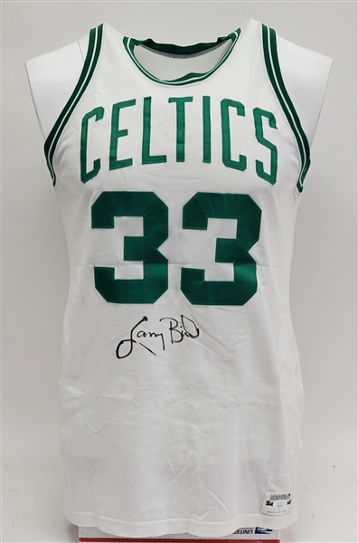 Larry Bird c. 1982-84 Boston Celtics Game Used & Autographed Jersey JSA & Dave Miedema LOA