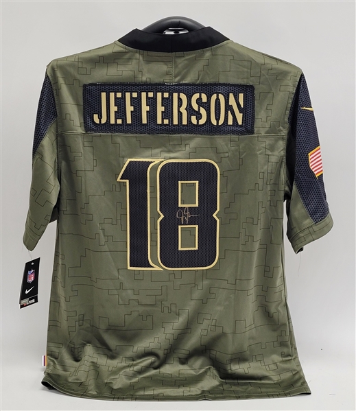 Justin Jefferson Autographed Minnesota Vikings "Salute to Service" Jersey Beckett