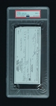 Johnny Unitas Signed Check PSA 9 w/ Unitas Family LOA