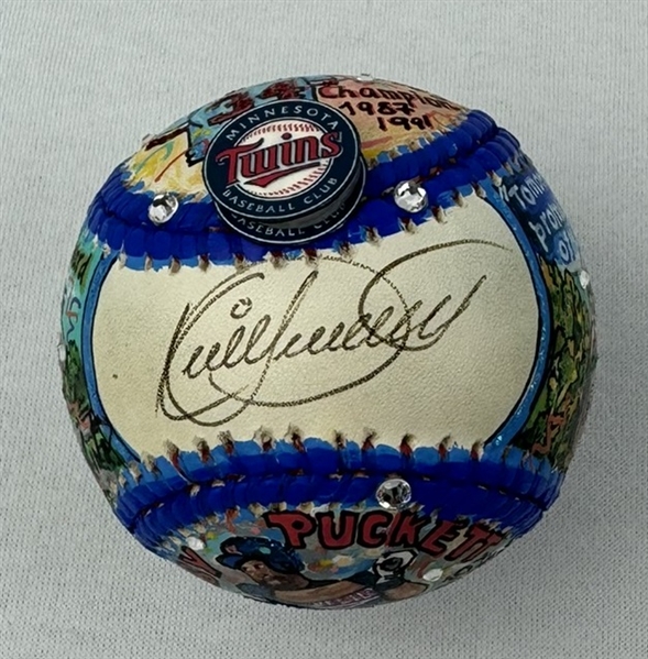 Kirby Puckett Autographed One-of-a-Kind Charles Fazzino Pop Art Baseball 1 of 1 JSA