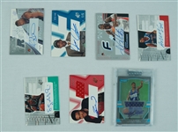 NBA Collection of 7 Game Used & Autographed Basketball Cards