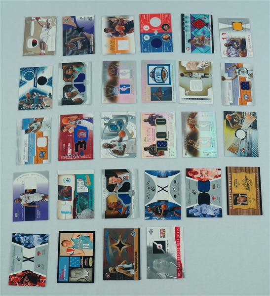 NBA Collection of 28 Game Used Basketball Jersey & Patch Cards w/ Allen Iverson